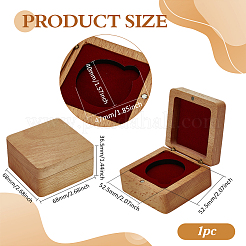 Square Beech Wooden Coin Storage Boxes&nbsp;CON-WH0099-61B