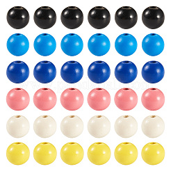 240Pcs 6 Colors Natural Wooden Beads&nbsp;WOOD-TA0002-74B