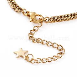 PVD Vacuum Plating 304 Stainless Steel Diamond Cut Curb Chains Bracelet Makings&nbsp;AJEW-JB00878