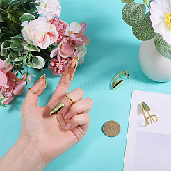 5Pcs Fingernail Shaped Brass Alloy Finger Rings for Women&nbsp;MRMJ-GL0001-21