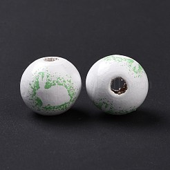 Easter Theme Printed Wood European Beads&nbsp;WOOD-C002-10B