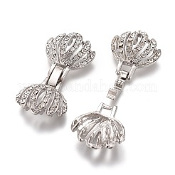 Alloy Rhinestone Fold Over Clasps&nbsp;ALRI-H402-01