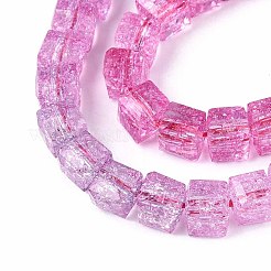 Crackle Transparent Glass Beads Strands&nbsp;GLAA-N062-6mm-07