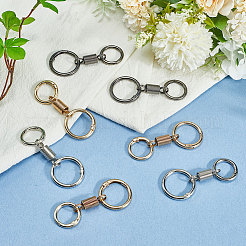 12Pcs 3 Colors Nordic Retro Zinc Alloy Double Spring Ring Clasps&nbsp;FIND-SC0012-87A