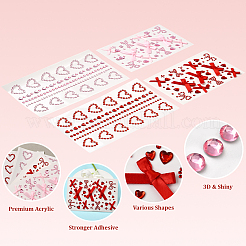 4Pcs 4 Styles Resin & Terylene & Acrylic Face Painting Stickers&nbsp;AJEW-SP0002-69