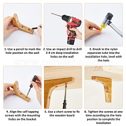 L-shape Wooden Floating Shelf Bracket&nbsp;FIND-WH0199-415