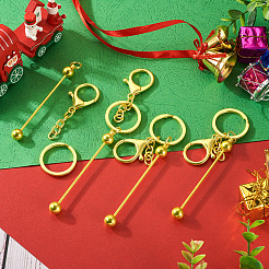 5Pcs Alloy and Brass Bar Beadable Keychain for Jewelry Making DIY Crafts&nbsp;DIY-SW0001-16B