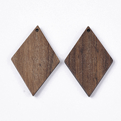 Undyed Walnut Wood Pendants&nbsp;X-WOOD-T023-08