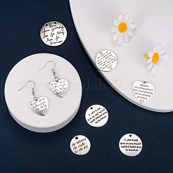 36Pcs 6 Style Tibetan Style Carved Words Alloy Pendants&nbsp;FIND-LS0001-38AS