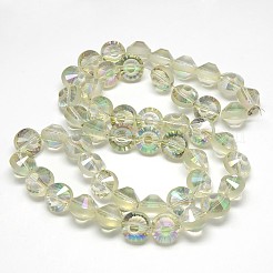 Electroplate Frosted Crystal Glass Bicone Beads Strands&nbsp;EGLA-F038-A12-01