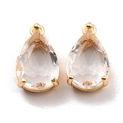 Rack Plating Brass Glass Pendants&nbsp;KK-D070-06G