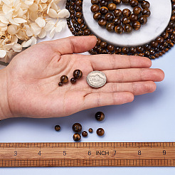 4 Strands 4 Style Natural Grade AB Tiger Eye Round Beads Strands&nbsp;G-TA0001-27