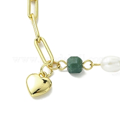 Heart Brass Charm Bracelets&nbsp;BJEW-JB13610