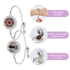316 Surgical Stainless Steel & Alloy Rhinestone Diffuser Locket Slider Bracelets&nbsp;BJEW-HS0001-14