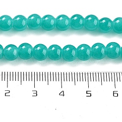 Baking Paint Imitation Jade Glass Round Bead Strands&nbsp;DGLA-XCP0001-23