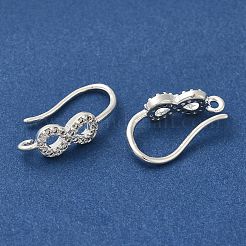 Rack Plating Brass Micro Pave Clear Cubic Zirconia Earring Hooks&nbsp;KK-A231-03S
