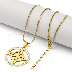 201 Stainless Steel Witch Knot Pendant Necklaces&nbsp;NJEW-S007-23G