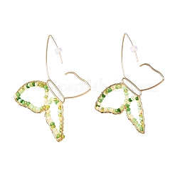 Butterfly Glass Beads Dangle Earrings for Girl Women&nbsp;EJEW-JE04658-03