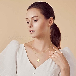 1Pc Initial Letter Brass Pendant Necklaces&nbsp;NJEW-YW0001-24J