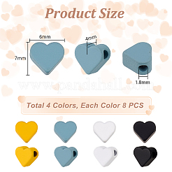 32Pcs 4 Colors Baking Paint Brass Beads&nbsp;KK-PH0009-92