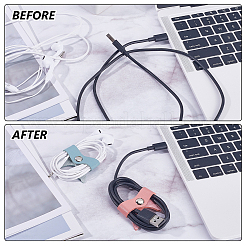 10Pcs PU Leather and Iron Design Cartoon Cable Protector&nbsp;DIY-GF0010-43B