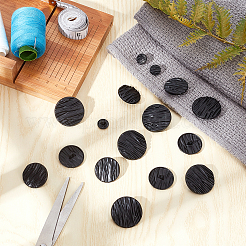 36Pcs 3 Style 1-Hole Alloy Shank Buttons&nbsp;BUTT-GA0001-02EB