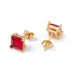 6 Pairs Tiny Cubic Zirconia Square Stud Earrings&nbsp;EJEW-G291-01C-M