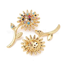 Brass Micro Pave Cubic Zirconia Pendants&nbsp;KK-G543-07G-02