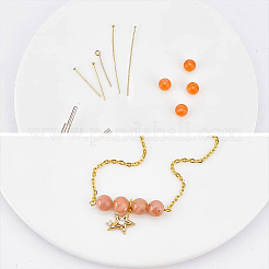 144Pcs 6 Style Brass Ball Head Pins with Eye Pins and Flat Head Pins&nbsp;KK-BC0007-28