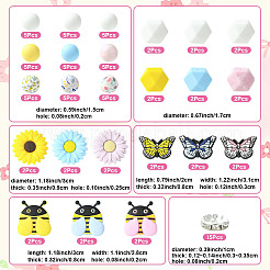 25Pcs 8 Styles Silicone & 15Pcs Iron Grade A Crystal Rhinestone Spacer Beads Findings Kits&nbsp;SIL-YW0002-67A