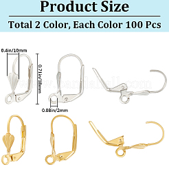 200Pcs 2 Colors Brass Leverback Earring Findings&nbsp;KK-SP0001-03