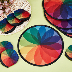 Polyester Foldable Flying Disc Fans with Storage Bag&nbsp;AJEW-WH00670-127A
