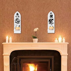 Boho Style Wall Mounted Wood Candle Holder Stand&nbsp;AJEW-WH0378-004