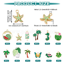 48Pcs 12 Styles Alloy Enamel Pendants&nbsp;ENAM-TA0002-95C
