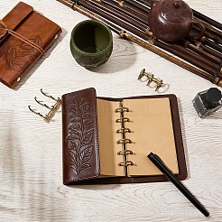 6-Ring Bamboo Stick Alloy Loose Leaf Book Binder Hinged Rings&nbsp;FIND-CP0003-97AB