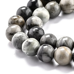 Round Natural Polychrome Jasper/Picasso Stone/Picasso Jasper Beads Strands&nbsp;G-O199-03A