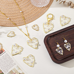 10Pcs 2 Styles Alloy Plastic Pearl Pendants&nbsp;FIND-GA0007-43