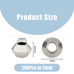 200Pcs Rondelle 304 Stainless Steel Spacer Beads&nbsp;STAS-DC0015-10