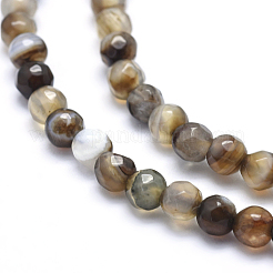 Natural Striped Agate/Banded Agate Beads&nbsp;G-J371-14-6mm