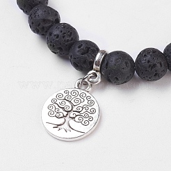 Natural Lava Rock Stretch Bracelets&nbsp;BJEW-JB03771-01
