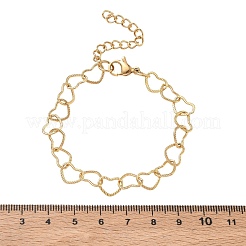 304 Stainless Steel Heart Link Chain Bracelets&nbsp;SA-CBA2696-16G