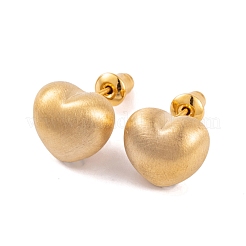 Heart Brass Stud Earrings for Women&nbsp;EJEW-G391-07G