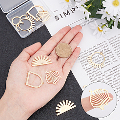 10Pcs 5 Styles 201 Stainless Steel Pendants&nbsp;STAS-UN0020-96G