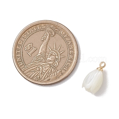 Natural Trochus Shell Tulip Flower Charms&nbsp;PALLOY-JF04860