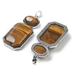 Natural Tiger Eye Big Human Body Shaped Pendants&nbsp;G-P552-03P-11