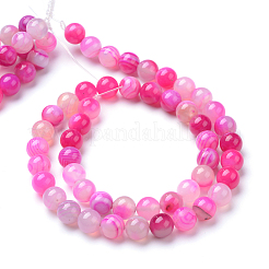 Natural Striped Agate/Banded Agate Bead Strands&nbsp;X-G-R412-21-8mm