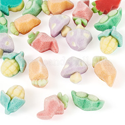 20Pcs 5 Styles Flocking Opaque Resin Cabochons&nbsp;CRES-TA0001-81