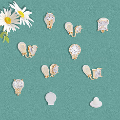 8Pcs 4 Styles Brass Clip-on Earring Findings for Women&nbsp;KK-BBC0019-94