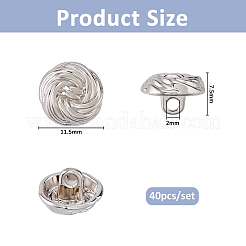 40Pc 1-Hole Zinc Alloy Shank Buttons&nbsp;BUTT-FH0001-039