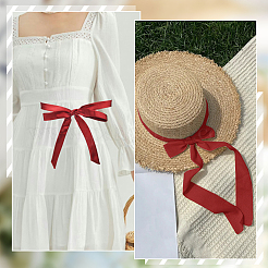 2Pcs Ribbon Long Bow Tie for Women&nbsp;AJEW-SP0003-50B